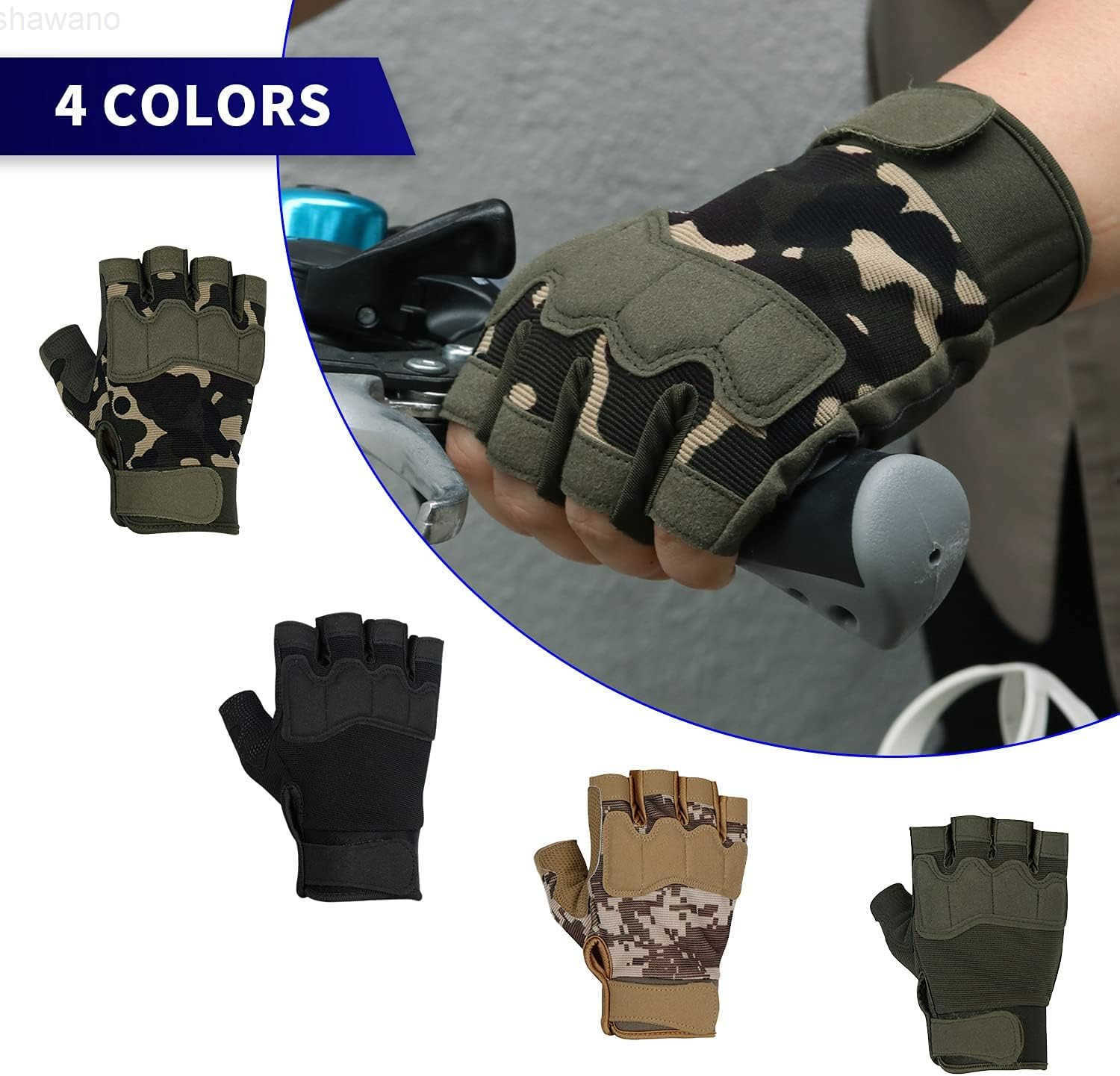 Fingerless Gloves for Airsoft Shooting Half Finger Hunting Hiking Cycling Driving Motorcycle Climbing Work Gloves M210603W250911