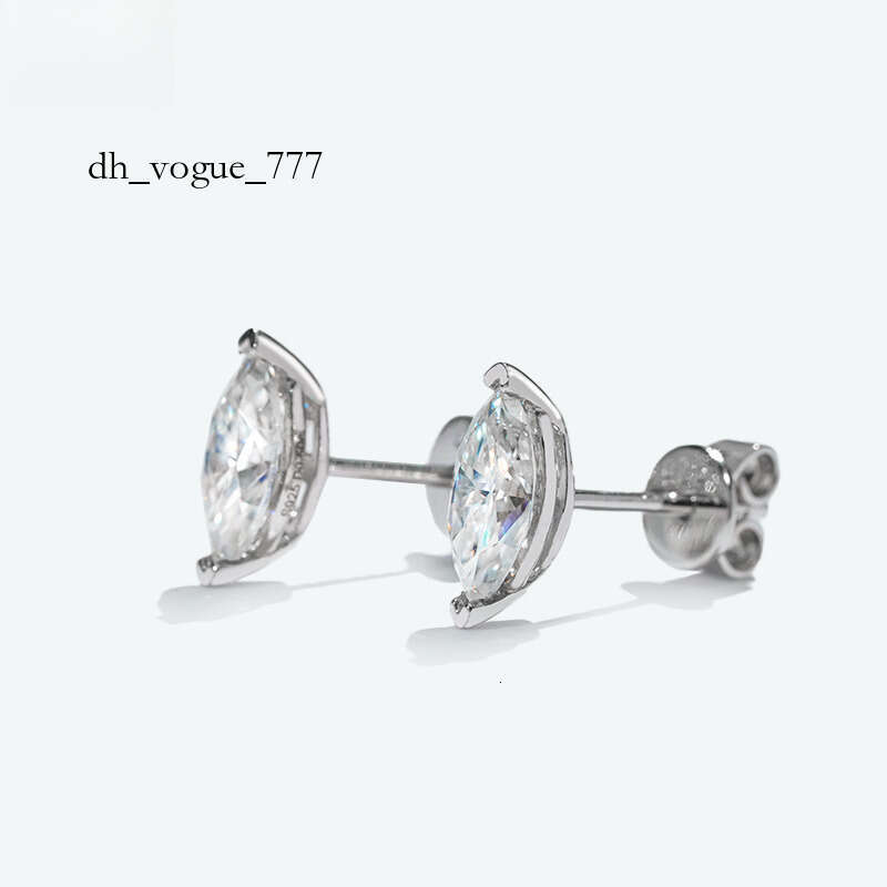 Fashionable S Sterling Sier Marquise Cut Moissanite Dia Earrings