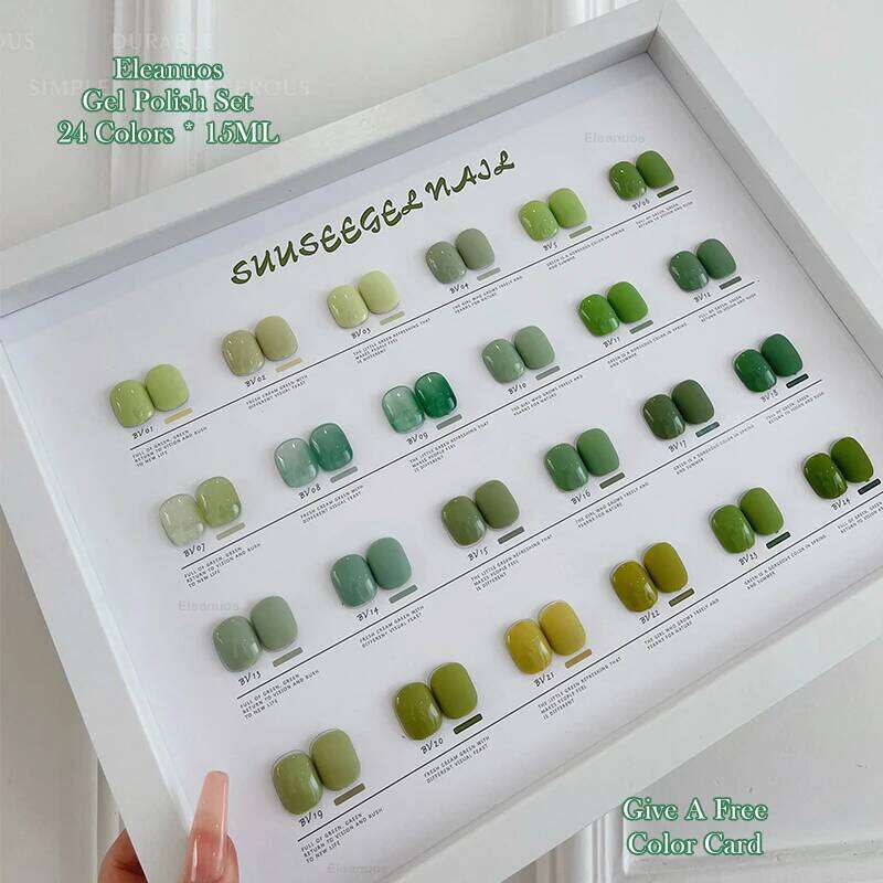 Eleanuos Spring New Gel Collection 24Pcs Phototherapy Varnish Soaking Fruit Green Lasting Shining Hybrid Primer Finish