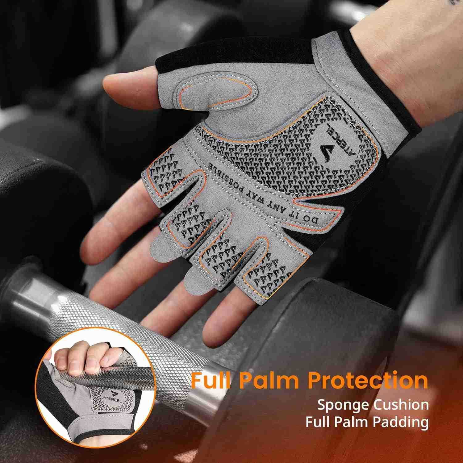Weight Lifting Gloves Full Palm Protection Workout Gloves for Gym Cycling Exercise Breathable Super Lightweight for Mens and WomenW250910