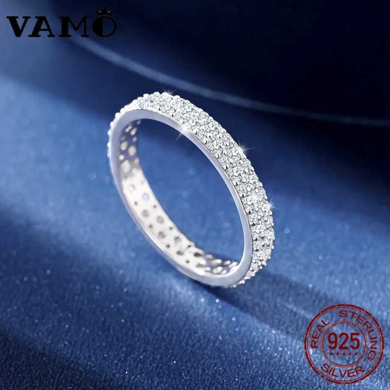 VAMO Classic Moissanite Rings S925 Silver Sparkling Full Diamond Wedding Engagement Ring Gift W250911
