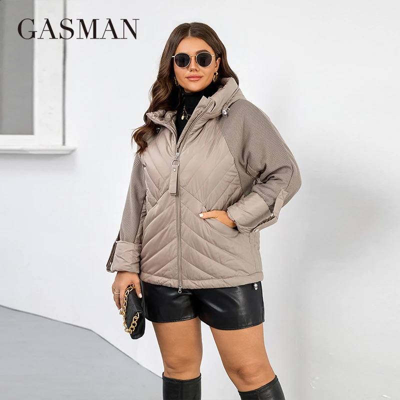 GASMAN Fashion Down Jacket Womens Plus Size Short Casual Hooded Pocket Parkas Women Female Coat Outwear 25636 250911