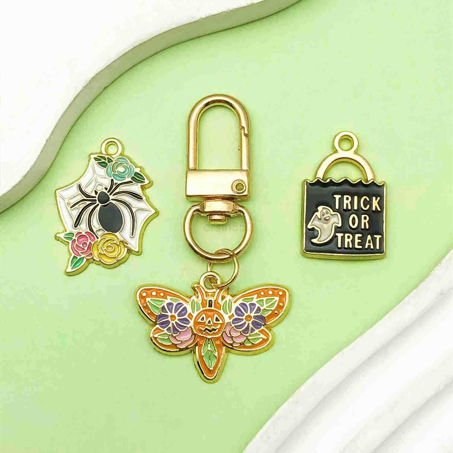 24pcs Halloween Butterfly Spider Charms for Jewelry Making Gothic Charms Assorted Designs s Necklaces Earrings Halloween Party Decoration GiftsW250911