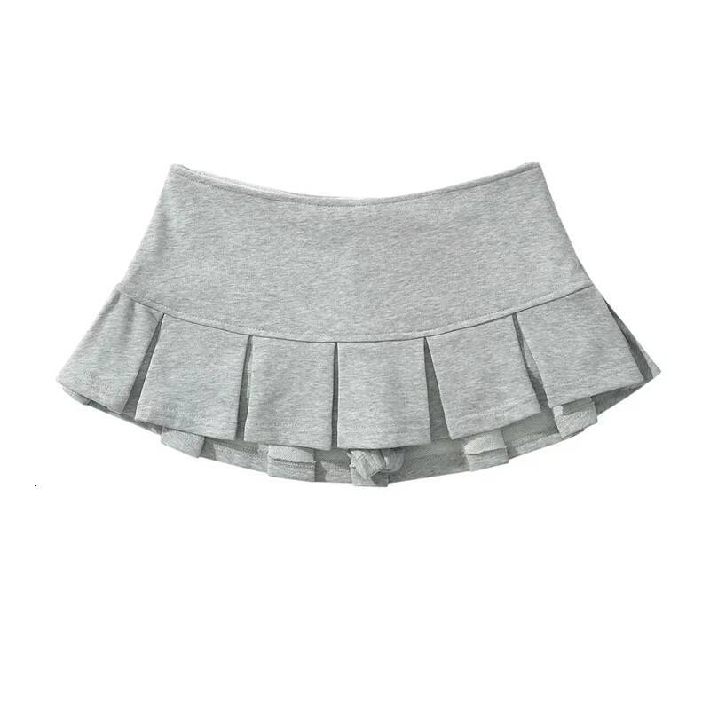 Xpqbb Fashion Low Waist Mini Women 2024 New Vintage Side Zip A Line Y2K Short Skirts Female Sexy Girls Hot Pleated Skirt dongdumaoyi