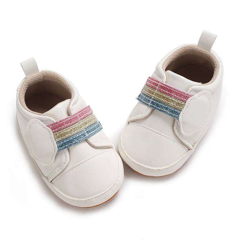 Spring Baby Girls' White Series Fashion Soft Sole Anti slip Breathable Walking Shoes 0-18 Months