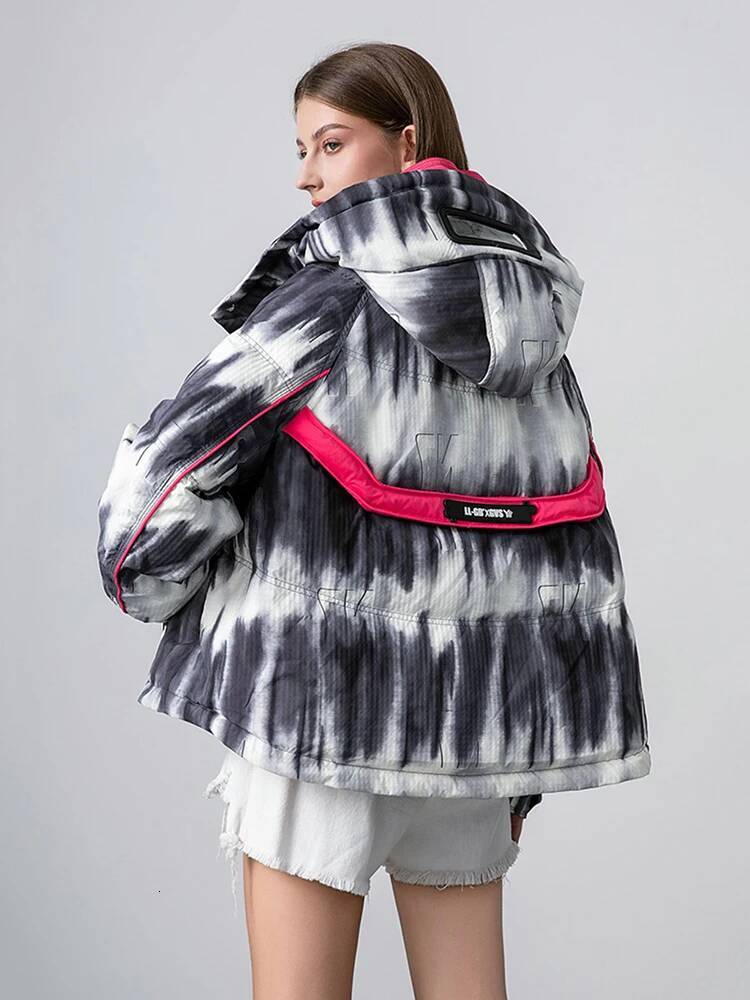 Winter Gradient Removable Hooded Jacket Parker Female White Duck Thick Down Jackets Women Big Pocket Quilted Outwears