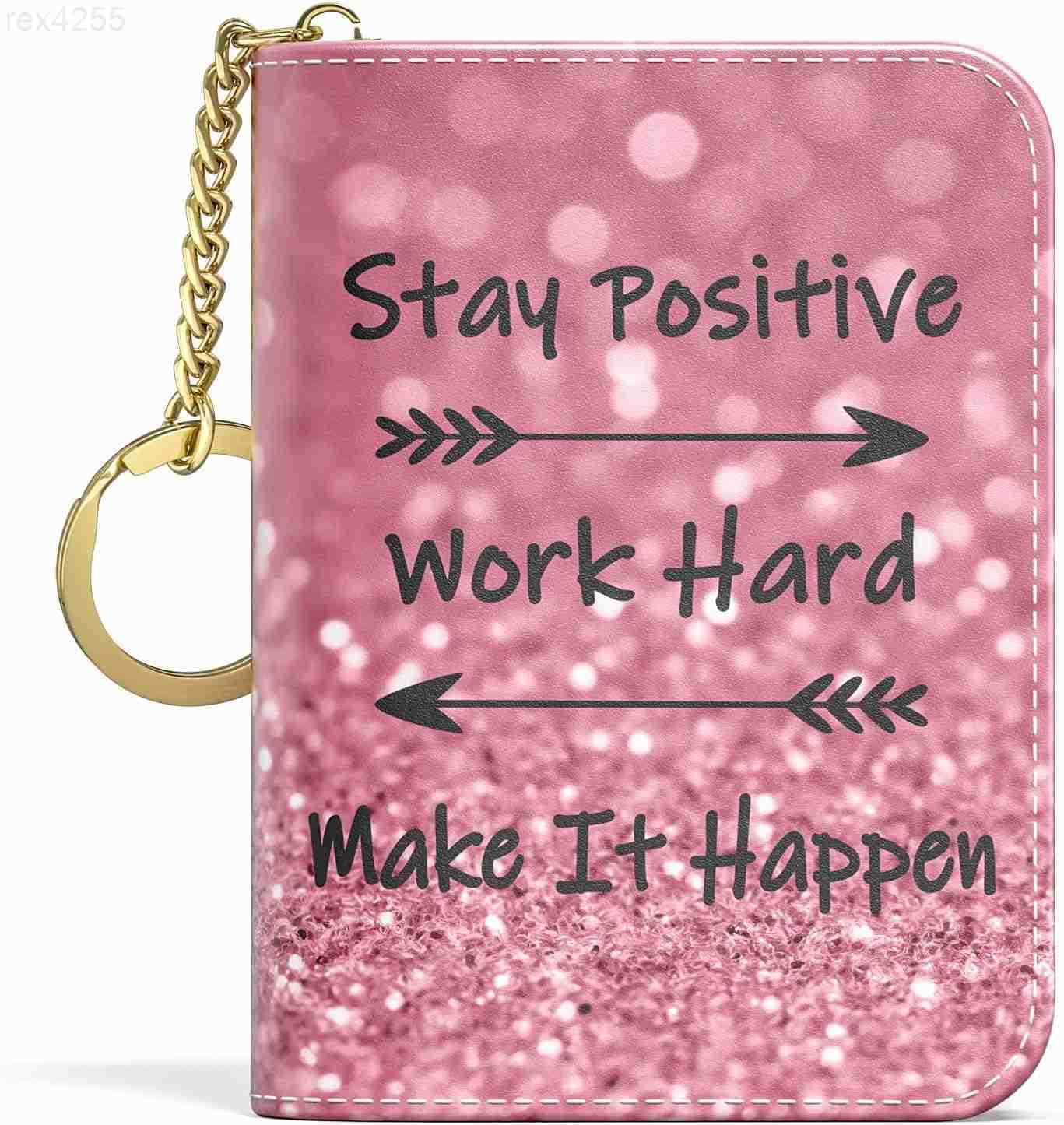 Credit Card Holder Small RFID Wallet Slim Leather Card Organizer Case with Zipper and Keychain Elegant FlowersW250911