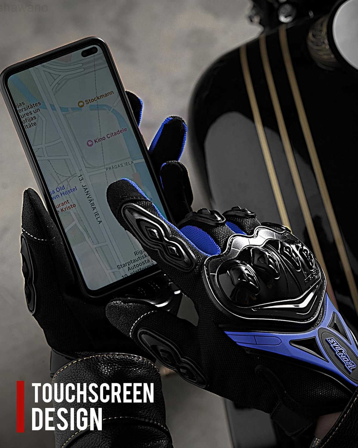 JIAS Motorcycle Gloves Full Finger Durable for Road Racing Bike Summer Spring Powersports Support Touch Screen BlackLW250911