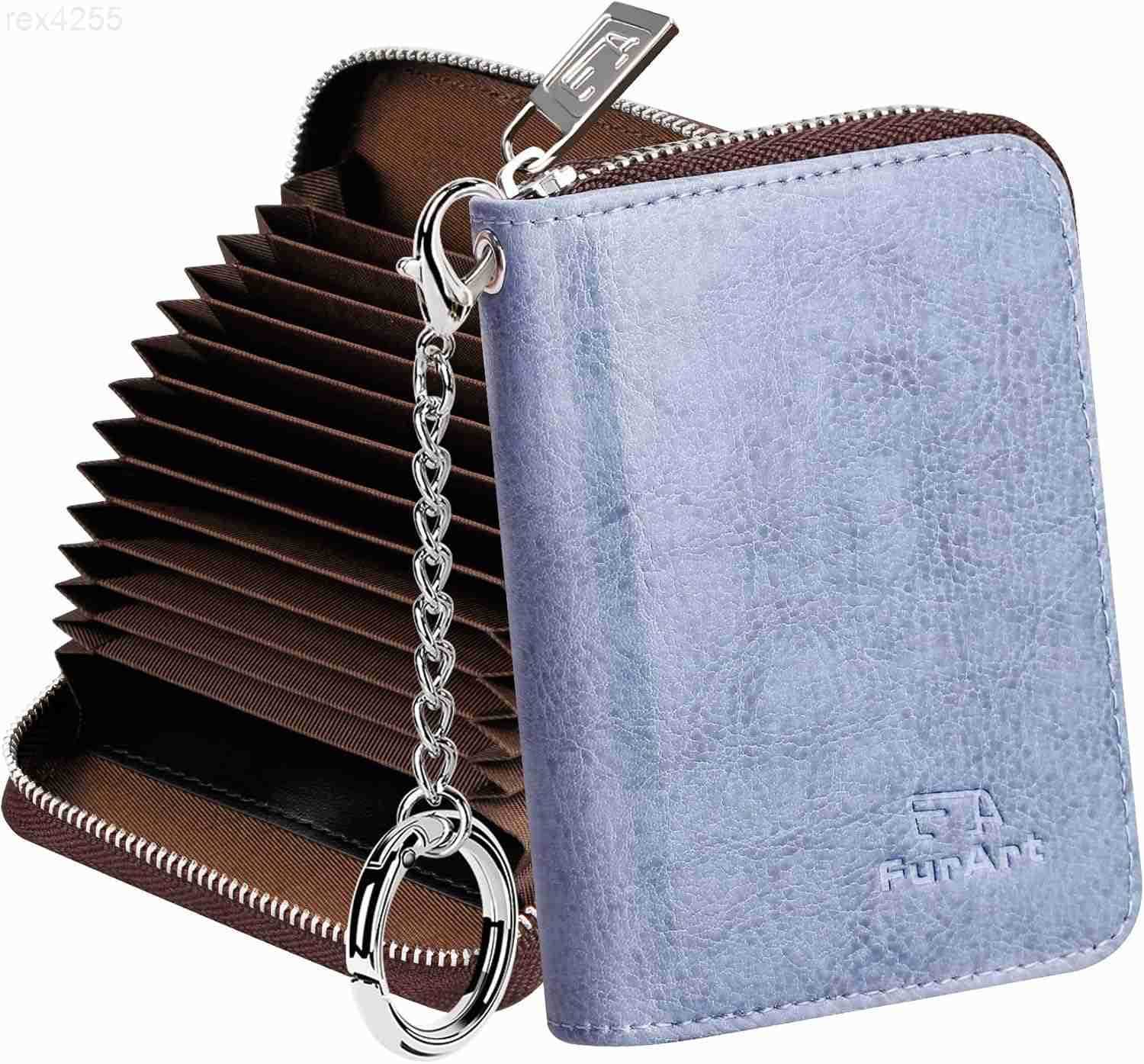 Zipper Wallet Women RFID Blocking Credit Card Wallet Business Card Holder Compact Size KeyChain WalletW250910