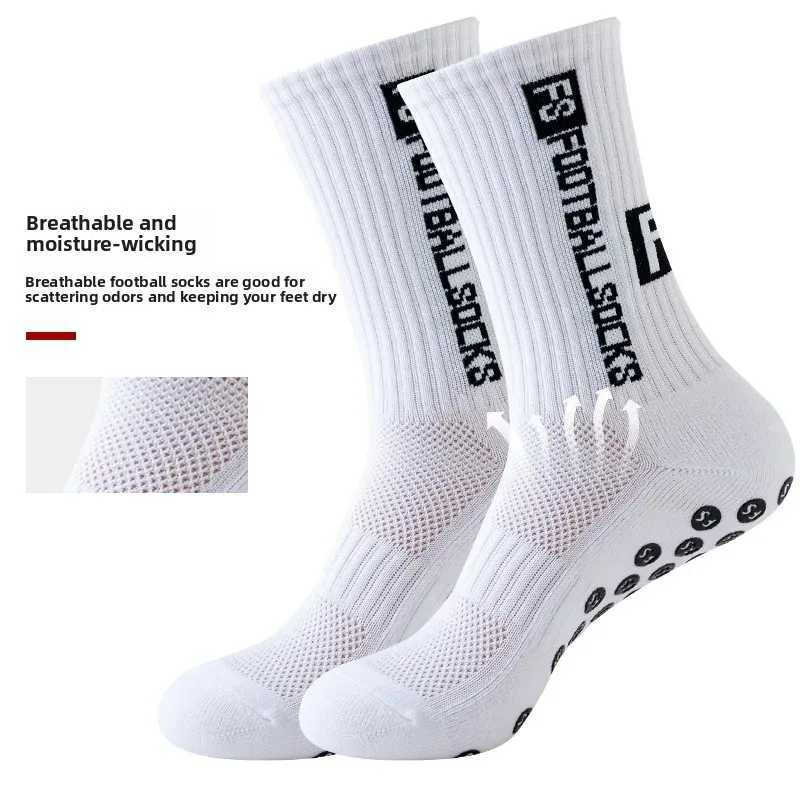 1 Pairs of New Mid Tube Glued Football Mens Socks for Sports Training and Competition Antislip and Breathable Soccer Socks D250911