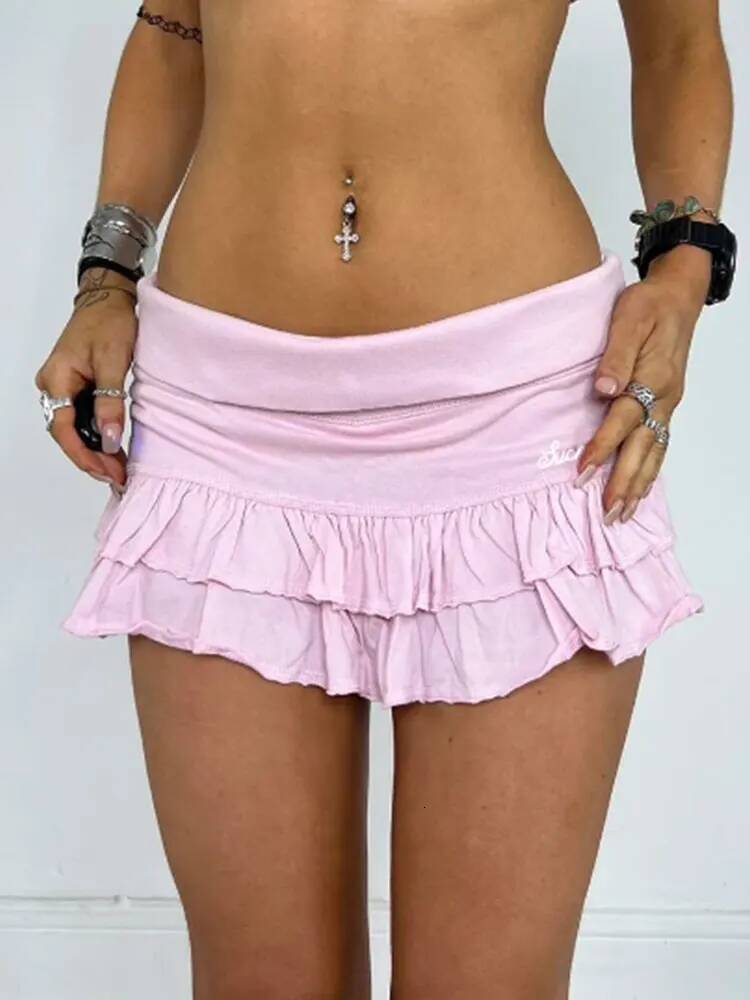 Mooyufo Sweet Solid Pleated Super Mini Skirt Preppy Atyle Sexy Slim Low-Waisted Skirts Women 2024 Summer Fashion Streetwear Lady dongdumaoyi