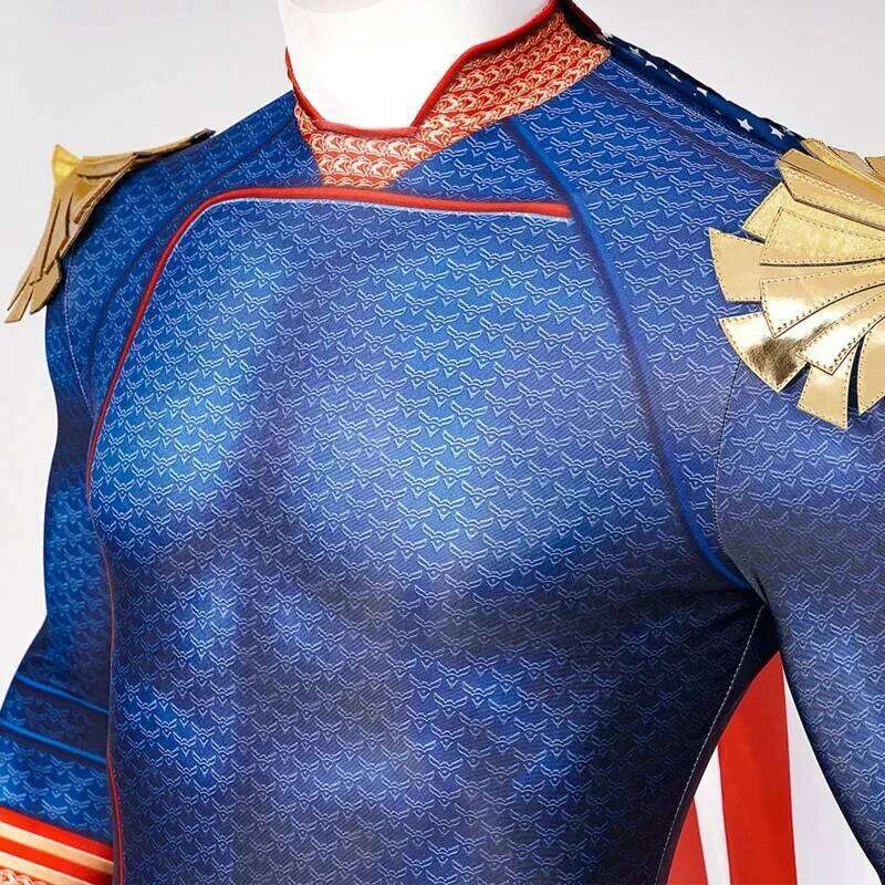 Homelander Jumpsuit The Boys Cosplay Homelander Cosplay Costume Fu ll Set Bodys uit Halloween Zentai Armor Suit Men