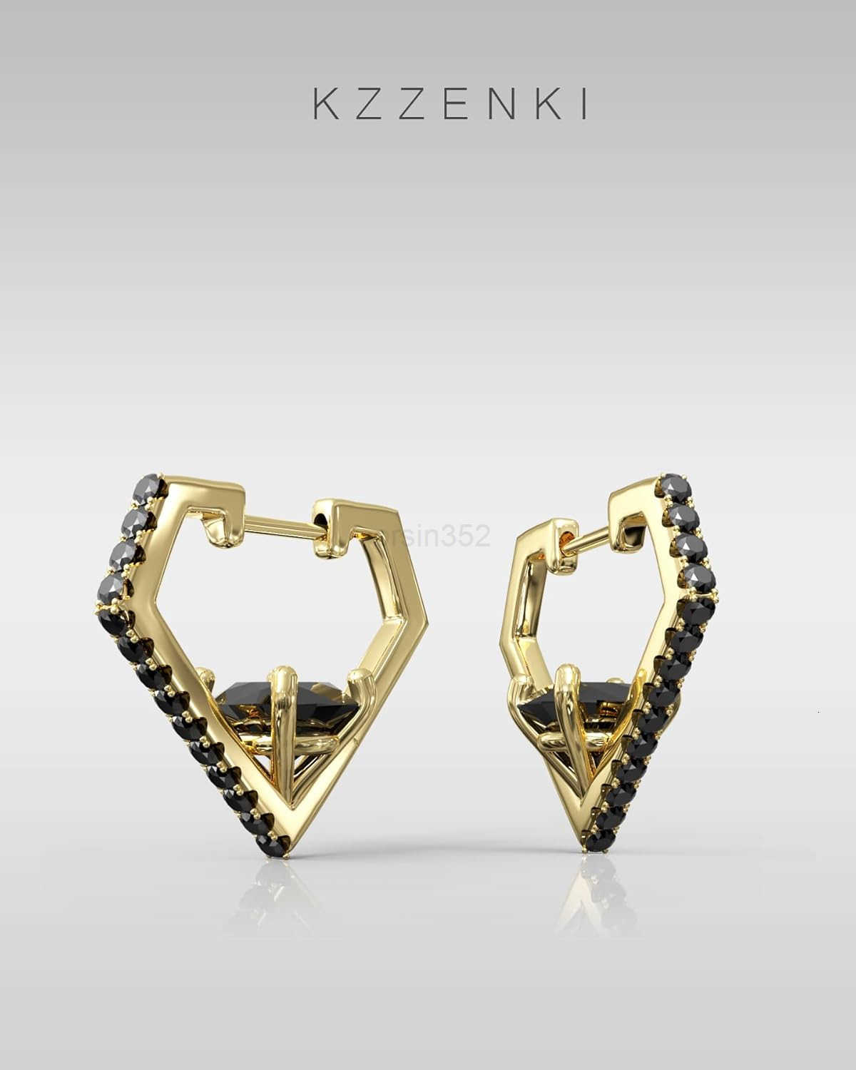 Hoop Earrings for Women Men 14K Gold Plated Cubic Zirconia Cuff Earrings Stud Jewelry GiftW250911