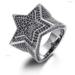 Men Band Rings Women Hiphop Fine Jewelry Iced Out Gold Plated Sterling Sier VVS Moissanite Dia Star Ring With GRA Certificate123