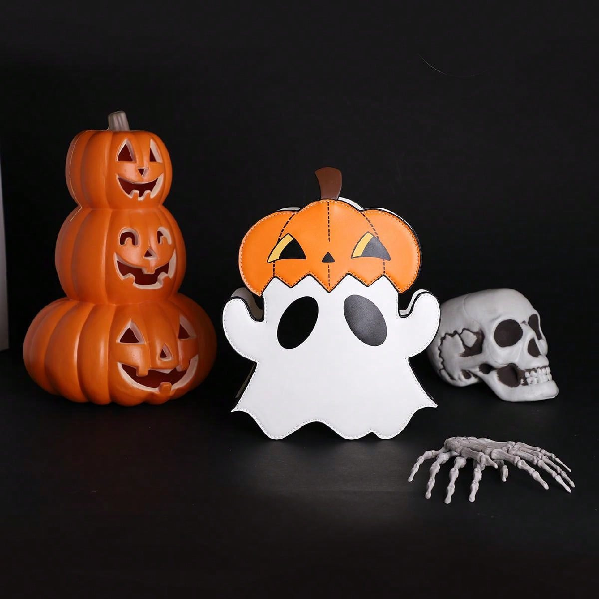 Halloween new leisure trend Halloween quirky style pumpkin bag atmospheric niche design fashionable ghost shoulder bag designer bag