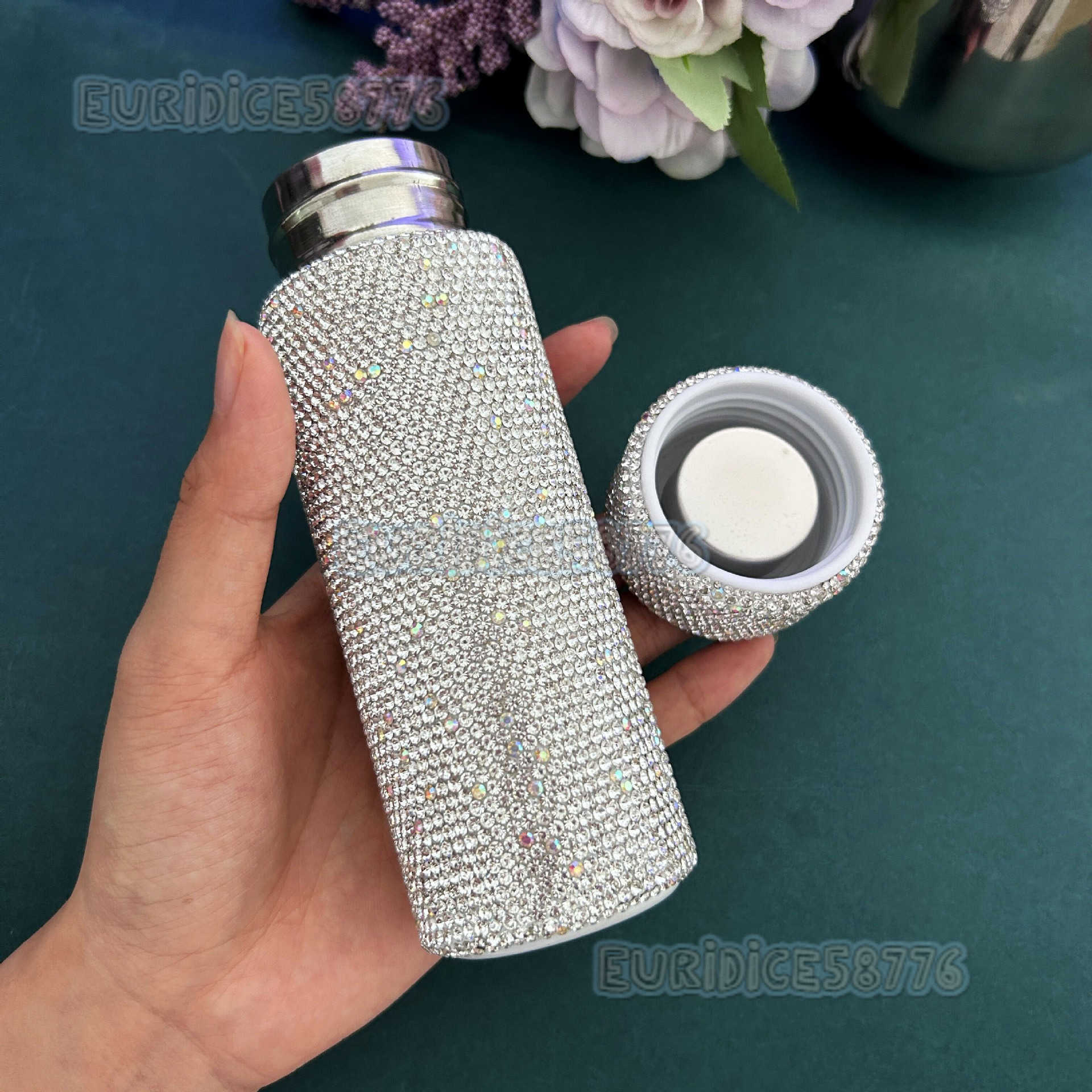 Full Diamond Pocket Insulated Cup Portable Compact 304 Stainless Steel Mini Luxury Car Straight Cup H250911