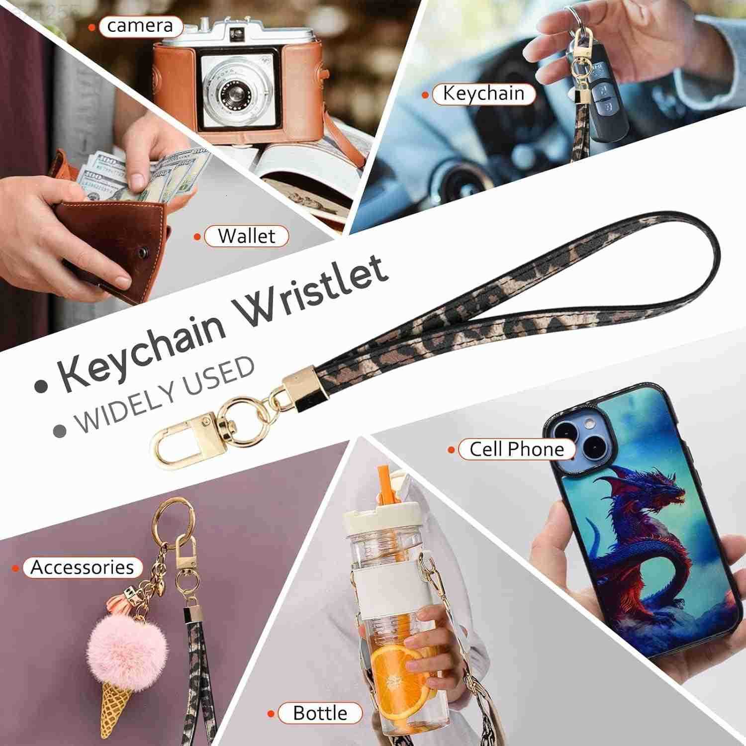 Small Wristlet Wallets for Women RFID Credit Card Holder Wallet Keychain Wristlet Wallet Credit Card Wallets for Women LeopardW250911