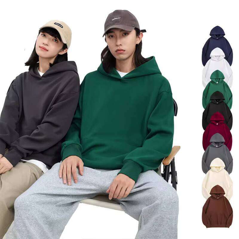 High-Quality Pullover 500gsm Oversized Logo Drop Shoulder Blank Unisex Black Heavyweight Men's Hoodie