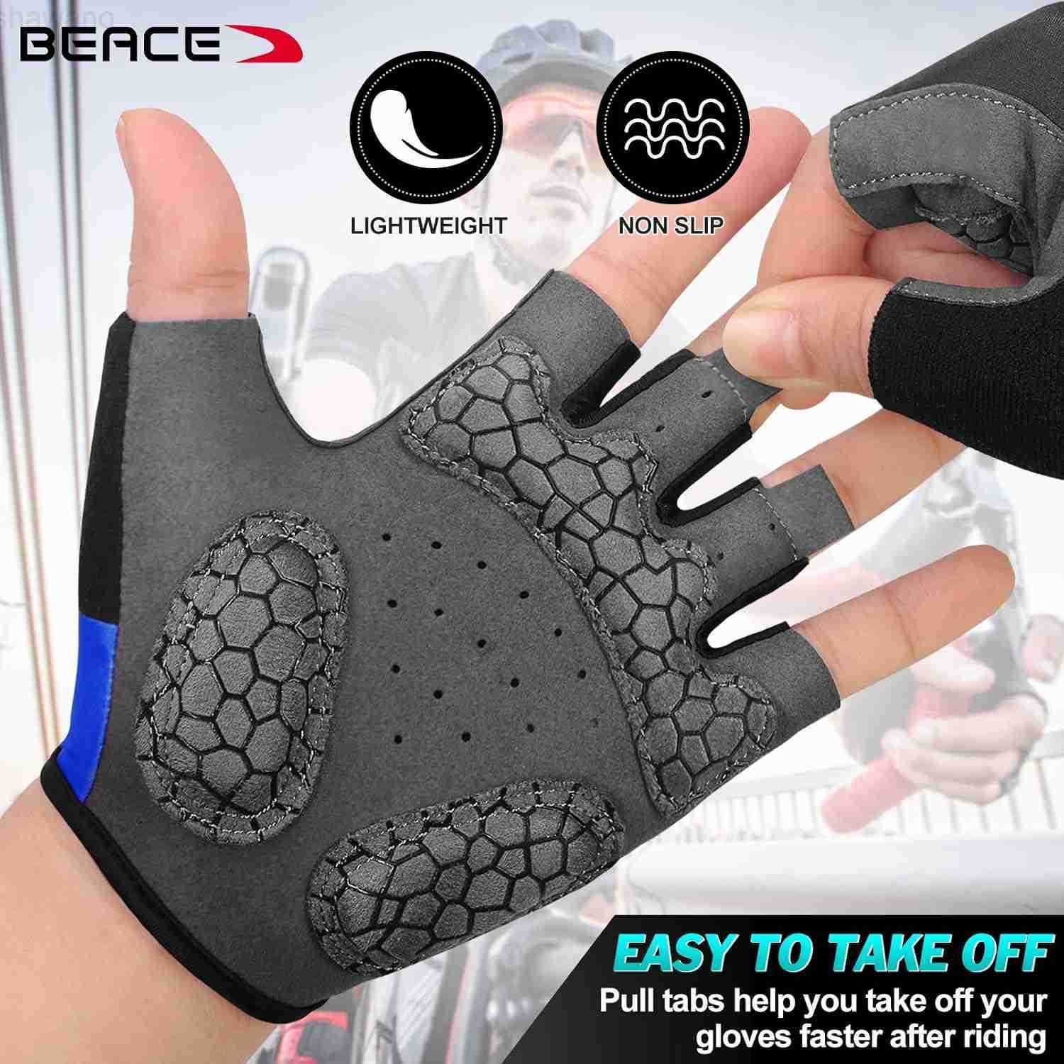 Gloves for Cycling Bike Biking Half Finger Road Bicycle for Men and Women5MM Breathable AntiSlip ShockAbsorbing Pad Gym Motorcycle Light Weight Mounta