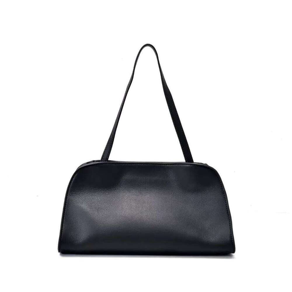 Genuine Leather Underarm 2025 New Niche Design Top Layer Cowhide Extremely Simple Shoulder Crossbody Women Hand Tote Bag