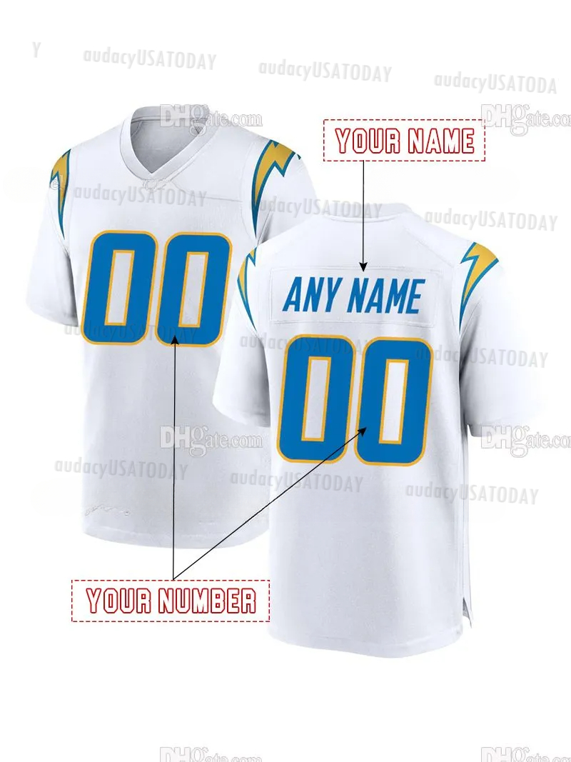 Top Sale Omarion Hampton 8 Ladd McConkey 15 Cities Football Jerseys Justin 8 Heinicke 10 Herbert 27 Dobbins 28 Haskins Custom Any Number Name For Men 
