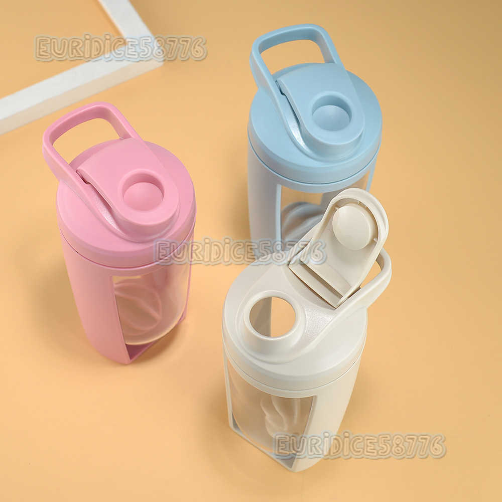 Creative Portable Doublelayer Shaker Cup Outdoor Large Capacity Fitness Sports Portable Protein Powder Mixing Plastic Water Bottle H250911