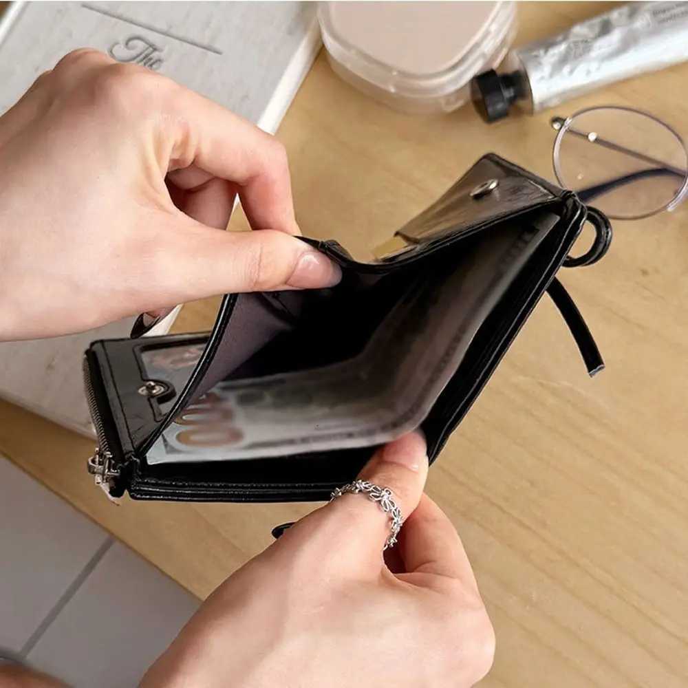 Simple Korean Style Bow Wallet Ultra Thin Short Clutch Card Bag Multifunction Zipper PU Leather Card Holder Travel W250911