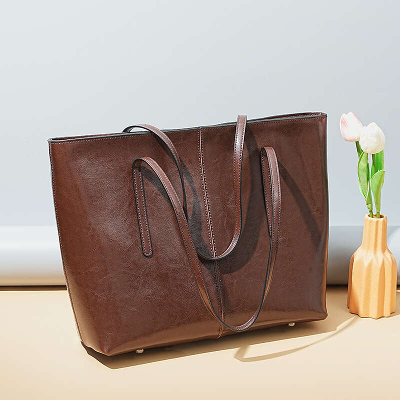 Luxury bag Commuting Fashion Versatile Genuine Leather Tote Stylish Large Capacity Cowhide Women s Shoulder Bag