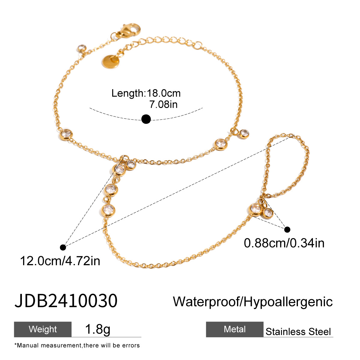 Luxury Bracelet Designer Bracelets women Zircon Jewelry Stainless steel plated with 18K gold Artificial pearls chain Holiday and vacation gifts