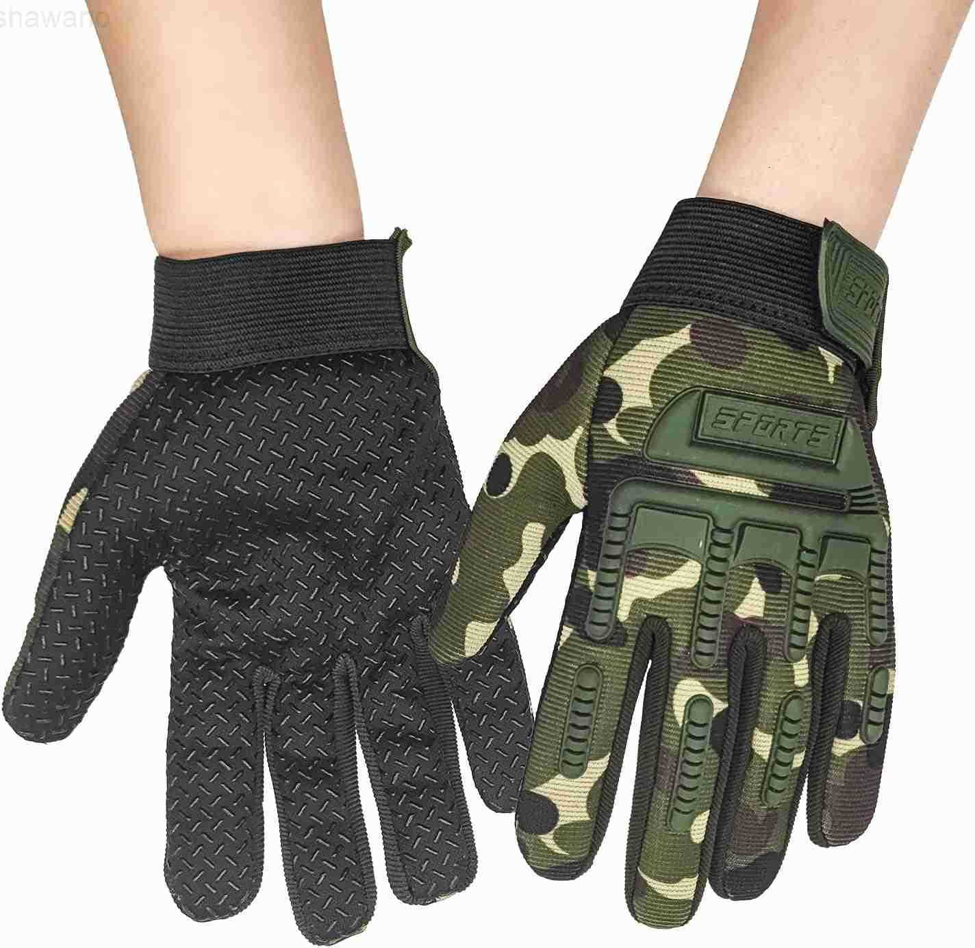 Long Keeper Kids Cycling Tactical Gloves Boys Sport Climbing Fishing Gloves Anti Slip Full Finger GlovesW250911
