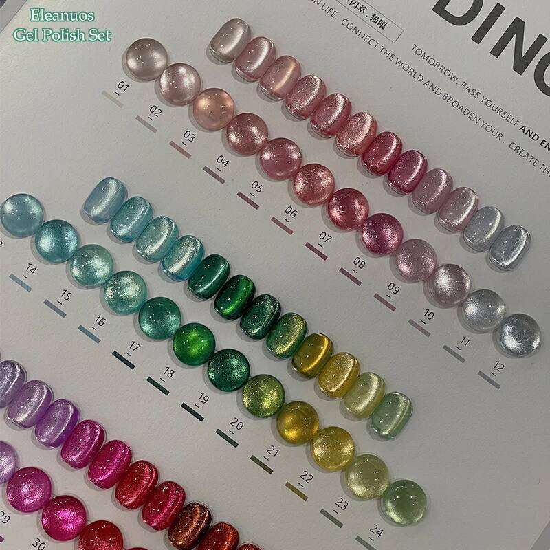 Eleanuos Rainbow Polishing 36Pcs Mixed Varnish Gel Semi Permanent Glass Cat's Eye Star Ultraviolet LED Nail Salon