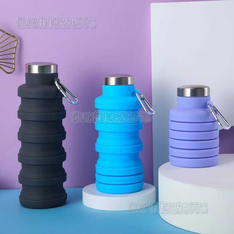Folding Water Bottle Outdoor Cycling Cup Portable Retractable Sports Water Bottle High Temperature Resistant Gift Cup H250911