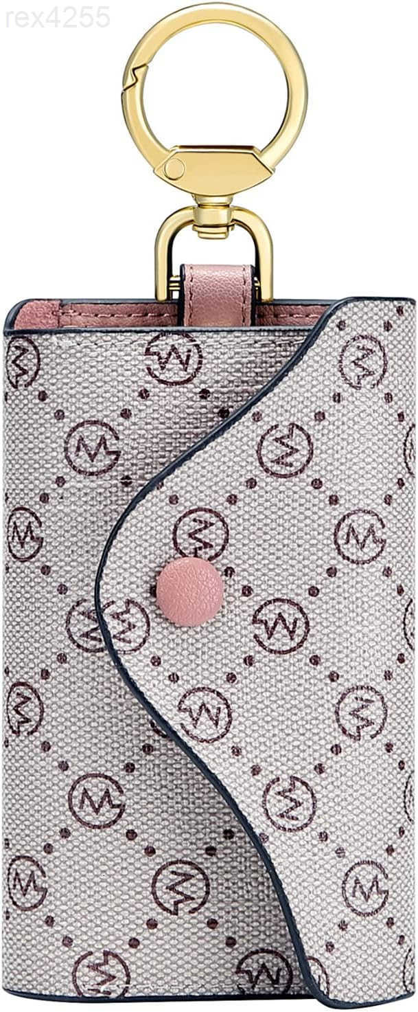 Women PVC Leather Car Key Chain Card Holder Wallet Pouch 6 Hook Snap Closure keys Money Organizer CaseW250911