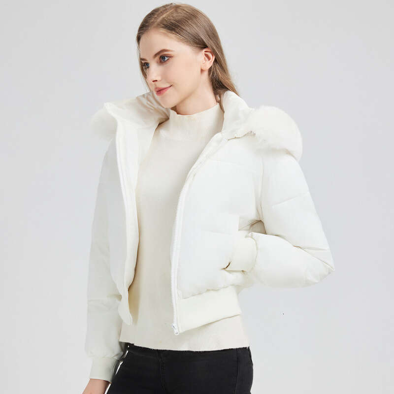 Winter Style Fur Collar Casual Versatile Jacket for Women, Short Warm Cotton Coat, New Hooded Outerwear