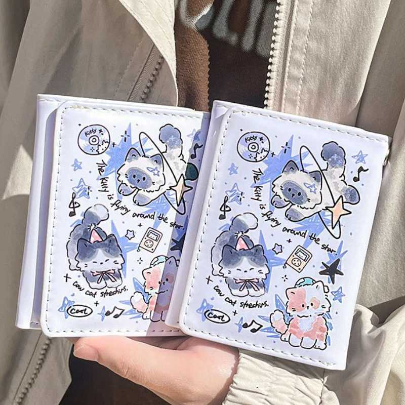 PU Leather Cute Women Wallet Coin Purse Simple 3 Folds Multicard Slots Card Holder Cute Cat Dog Short Wallets for Girls W250911