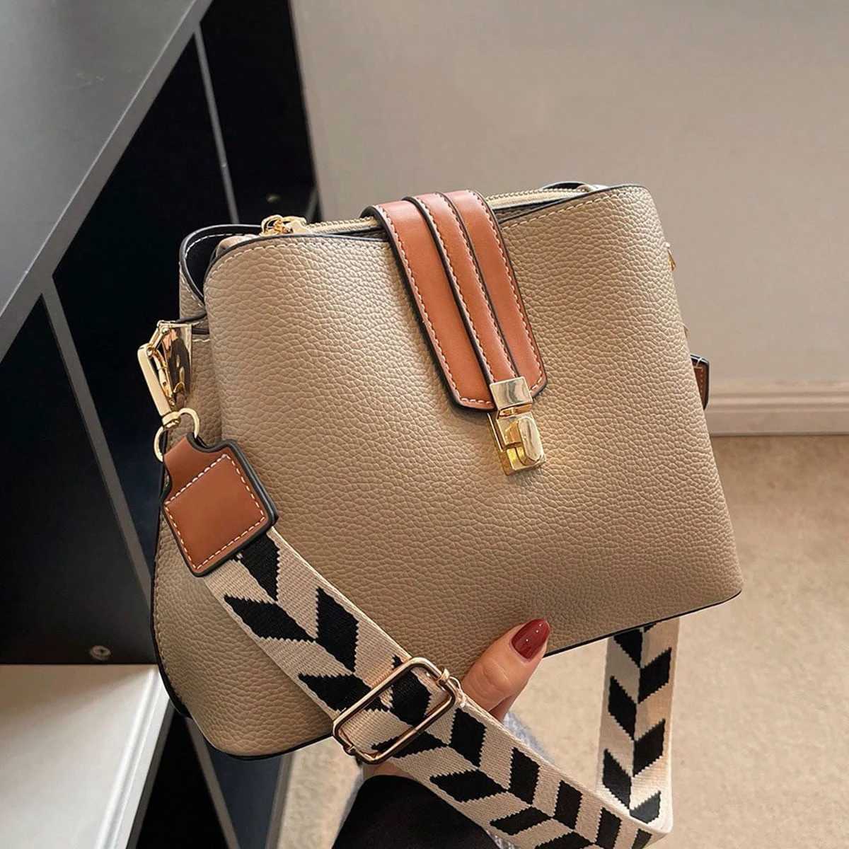 Fashionable and versatile crossbody bag niche design solid color simple adjustable shoulder strap bucket bag Z250911