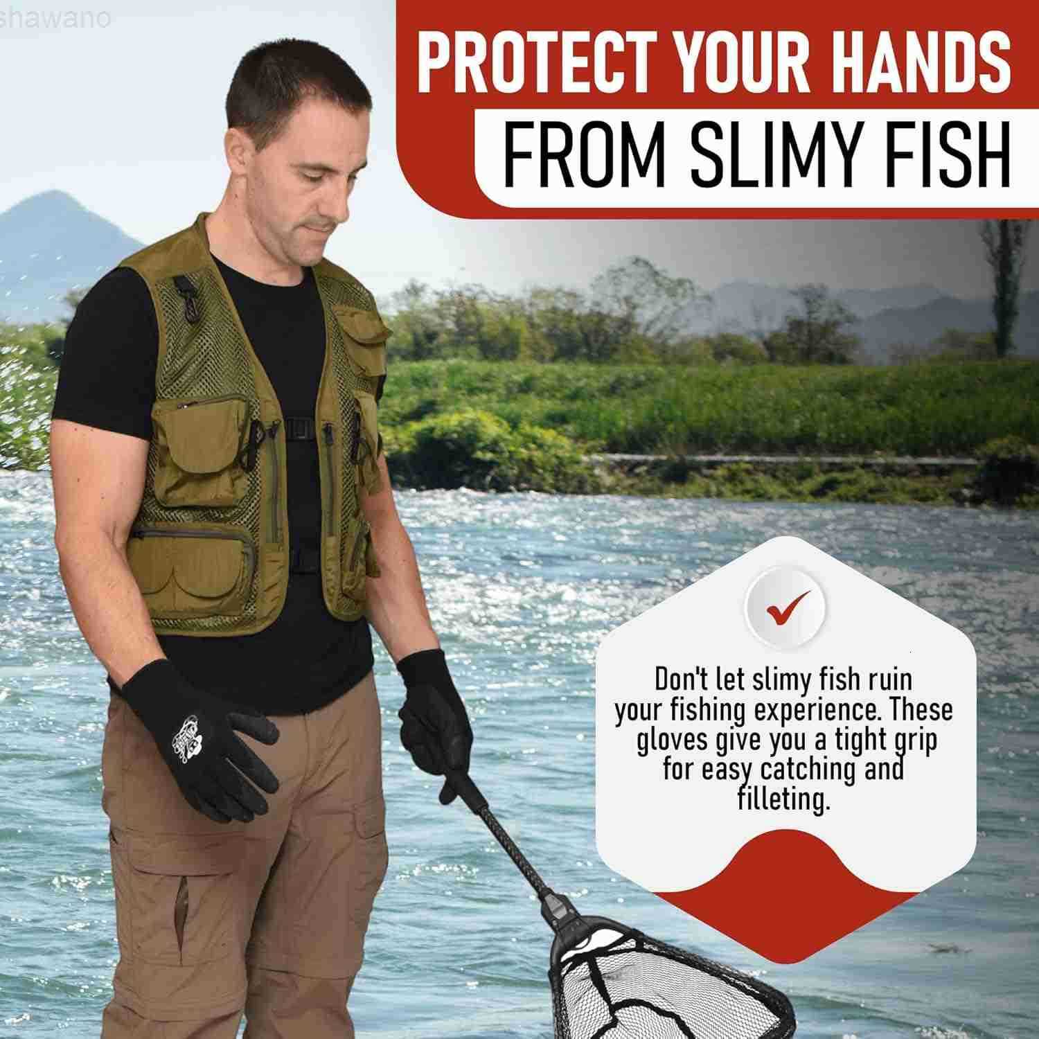 Fish HandlingCleaning Gloves Textured Grip Palm Soft Lining Fillet Gloves One Size Fits Most L to XLW250911