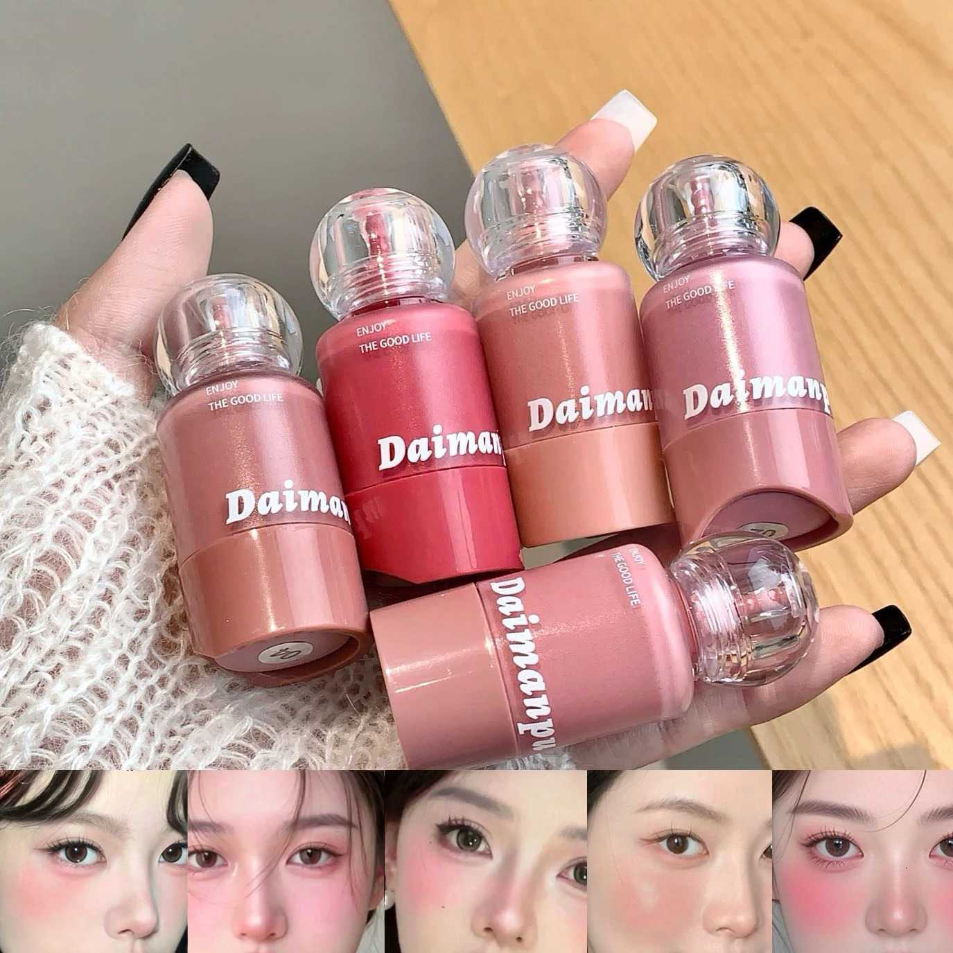 Vitality Pink Pressed Blush Liquid Water Light Expansion Color Cheek Tint Makeup Rouge W250911