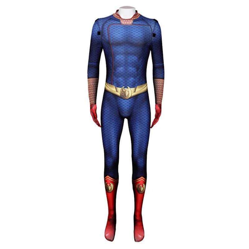 The Boys Cospaly Superhero The Homelander Cost ume Adult Halloween Costume s Antony Starr Jumpsuit with Cloak Shoes Bodysuit