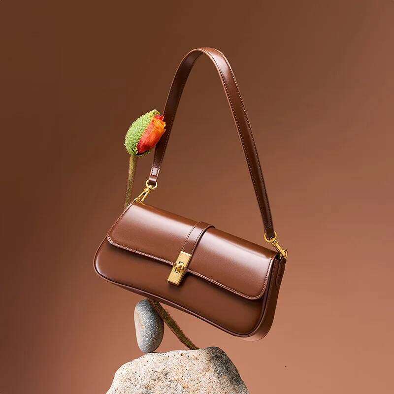 YANATARI Underarm Cowhide Genuine Leather Handbags Women Vintage Shoulder Bag Female Crossbody Bags High Quality 2025 250805 250805