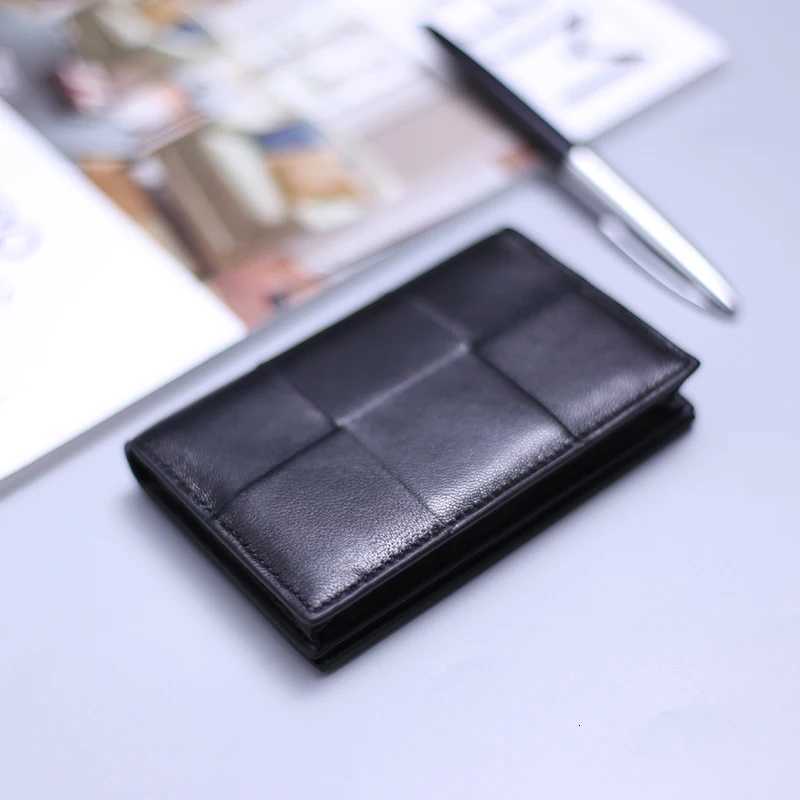New MultiFunctional Leather Woven Card Holder ort Simple ex Busin Card Storage Bag Large Capaci Leather Wallet W250911
