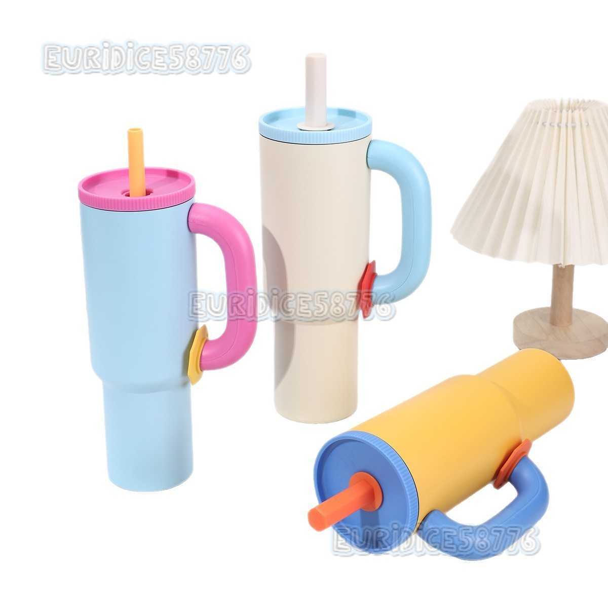 New Ice Cup 304 Stainless Steel Insulated Cup with Straw Outdoor Portable Handle Cup H250911