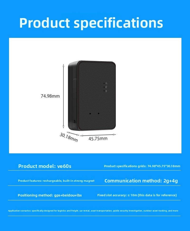 Global international version car gps locator rechargeable wireless GPS Beidou positioning tracker cargo transportation 6000MA rechargeable battery