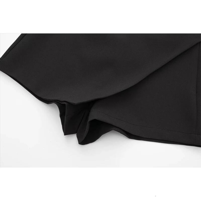 MUJER Black High Waist Mini Skirt Shorts Woman Fashion Asymmetric Skort For Women 2025 Summer Short Skirts dongdumaoyi