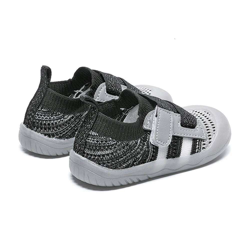 Boys Girls Fashion Breathable Non-slip Knitted Sneakers Rubber-soled Toddler Outdoor Walking Baby Shoes