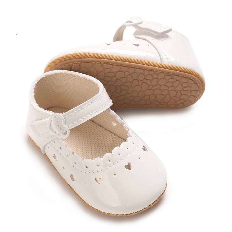 Solid Color Baby Girl Mary Jane With Soft Rubber Sole Anti Slip Spring And Autumn Princess Shoes Suitable For 0-18M Babies