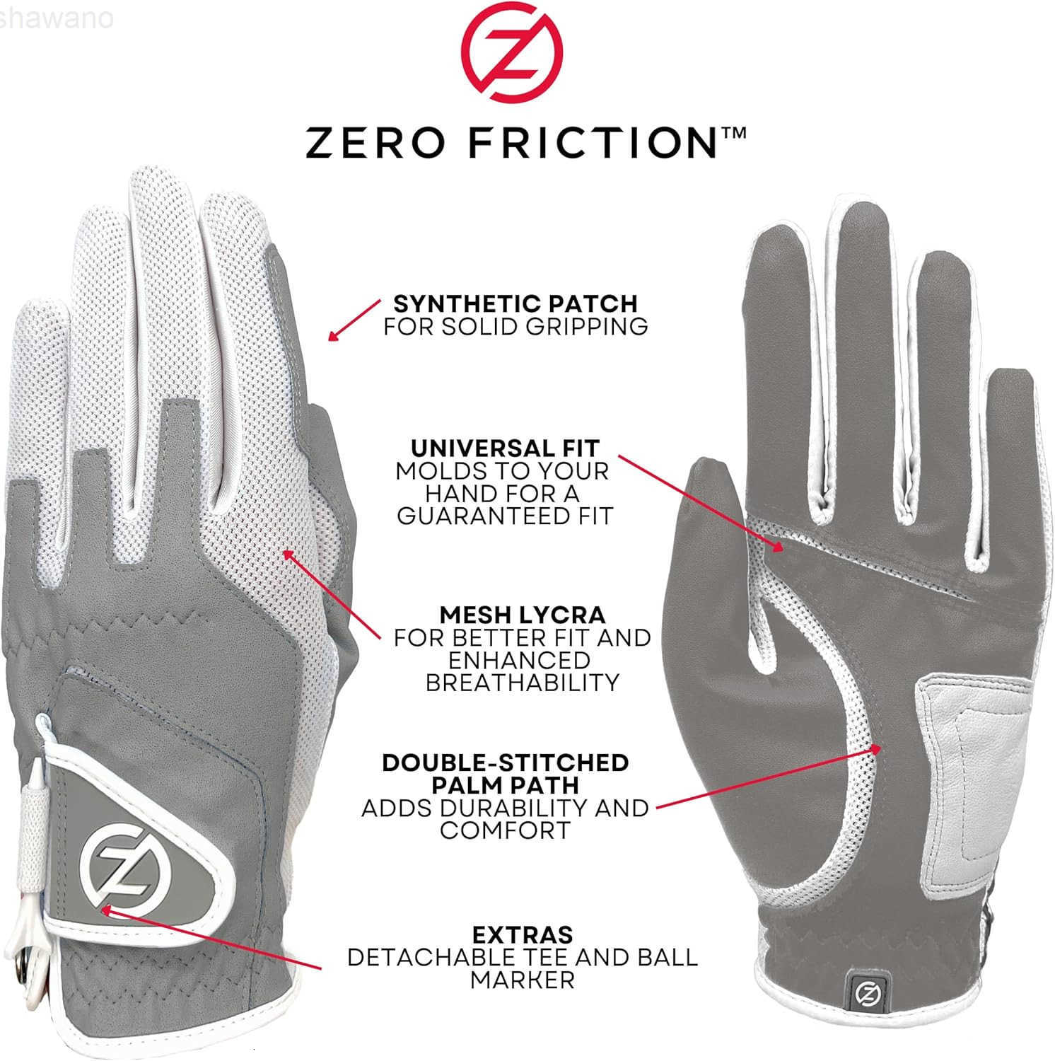 Friction Womens CompressionFit Synthetic Golf Gloves Universal FitW250911