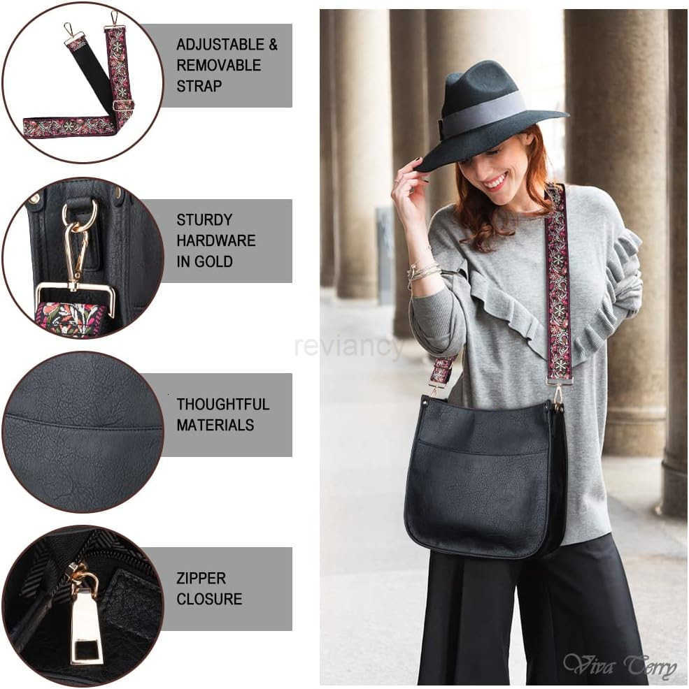 Terry Vegan Leather Crossbody Fashion Shoulder Bag Purse with Adjustable StrapW250911