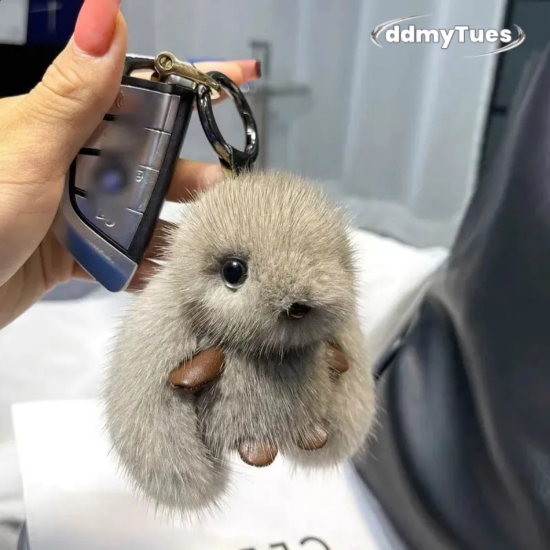 Cute Girl Toy Plush Rabbit Faux Mink Car Keychain Toys Pendant Doll Bag Decoration Keyring Dolls Birthday Gift 250121 TUES