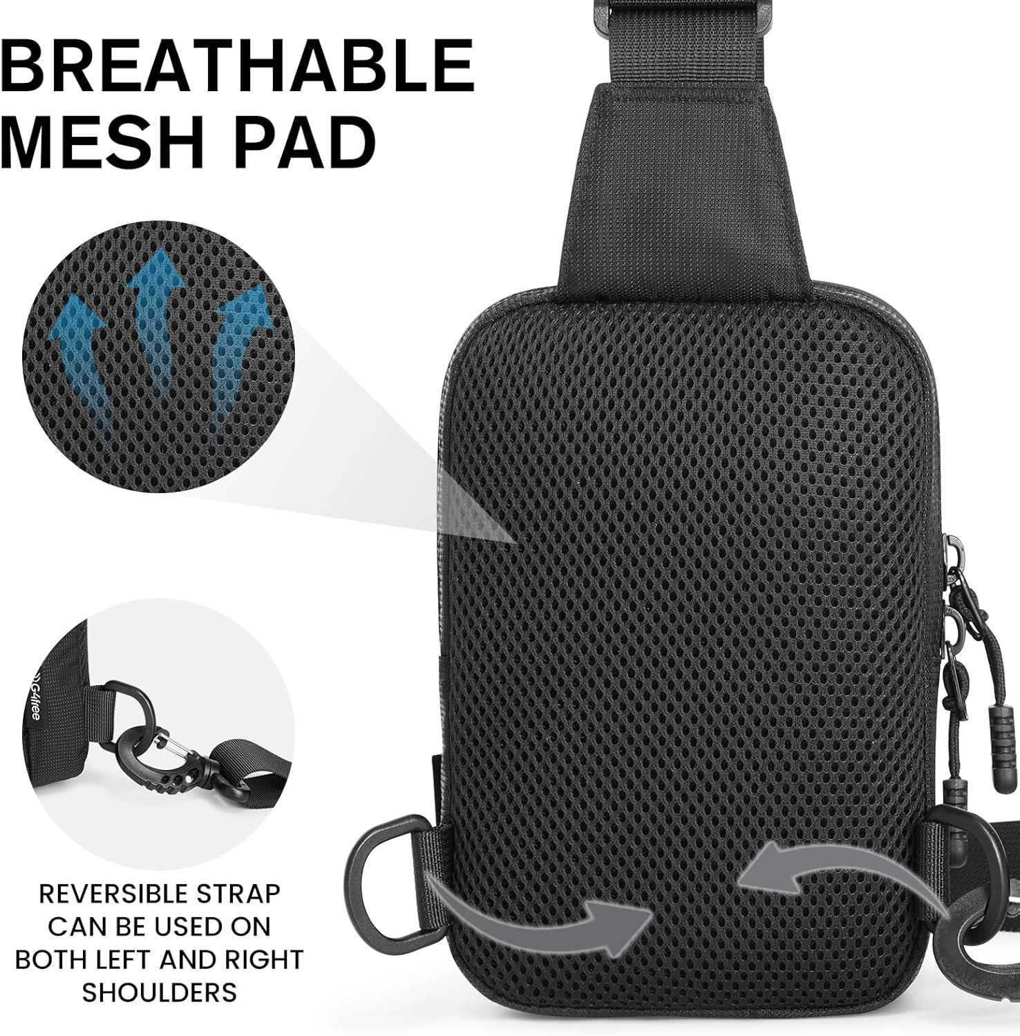 Waterproof Mini Crossbody Sling Bag Small Chest Fanny Pack for Men Lightweight Travel Sports Purse BlackW250911